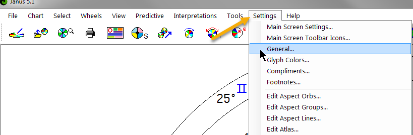 General under Settings menu